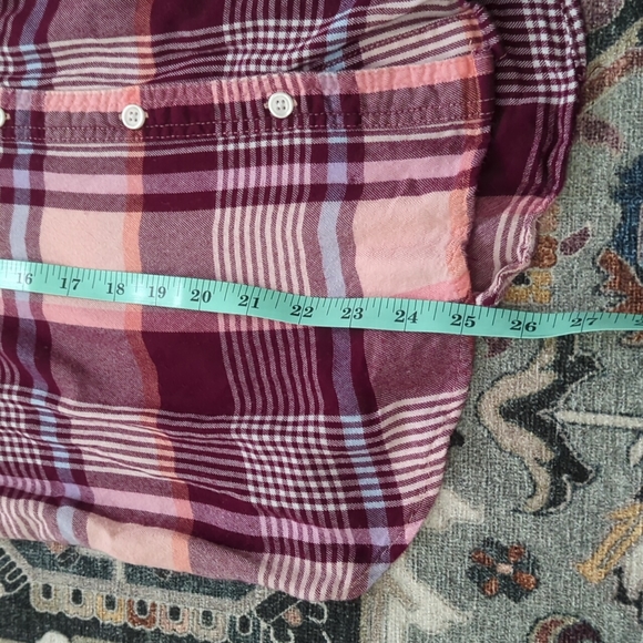 Red and Pink Plaid Button-up Super Soft Shirt - Picture 8 of 8